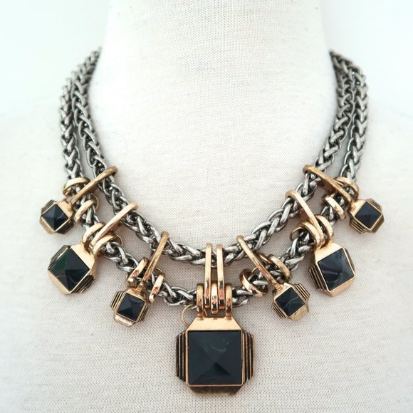 Zara Jewelry - ZARA two tone black jewel necklace Art deco look